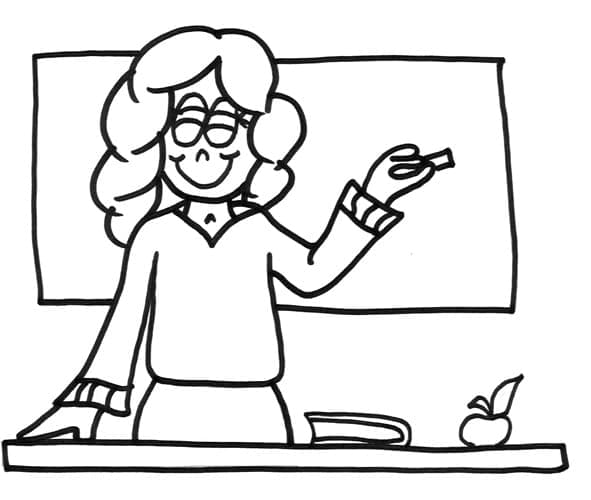 Učitelka tisknutelná pro děti omalovánka