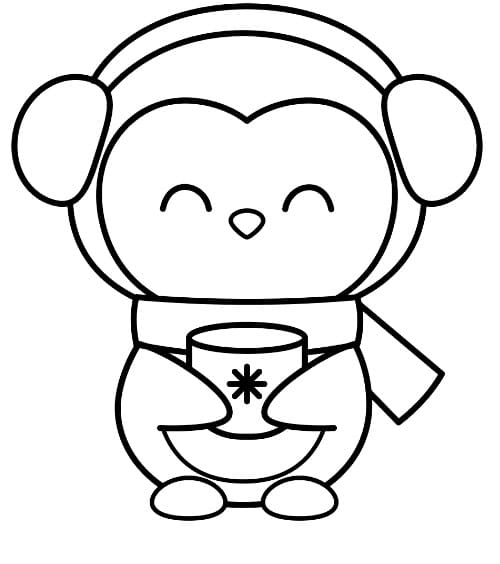 Usměvavý tučňák omalovánka