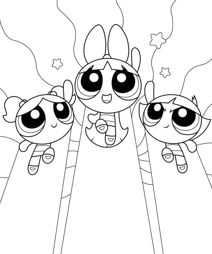 Úžasné Powerpuff Girls omalovánka