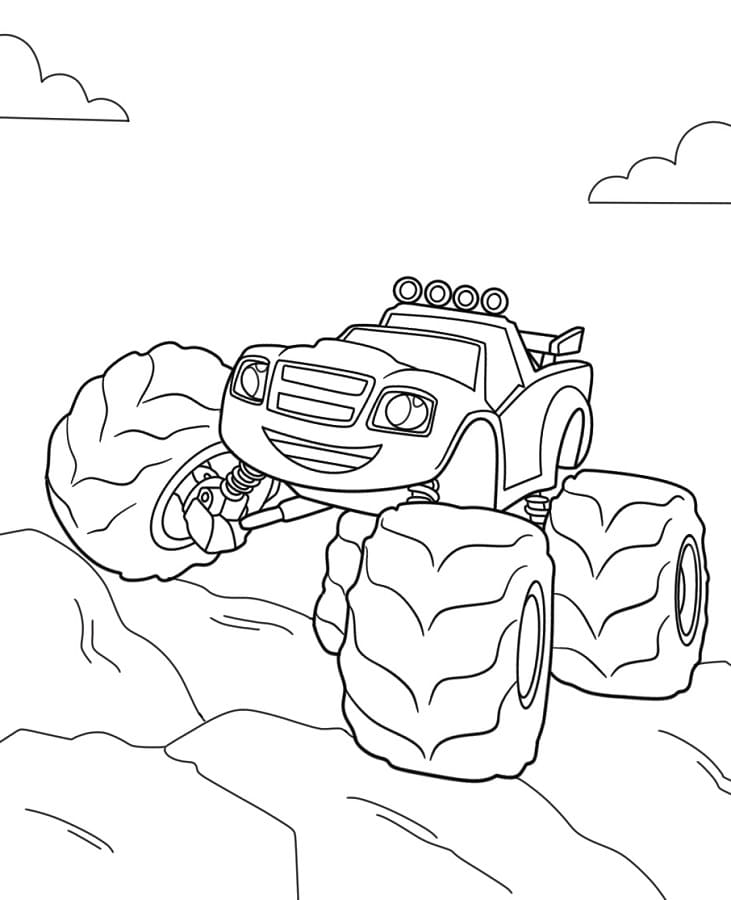 Úžasný Plamínek a čtyřkoláci omalovánka