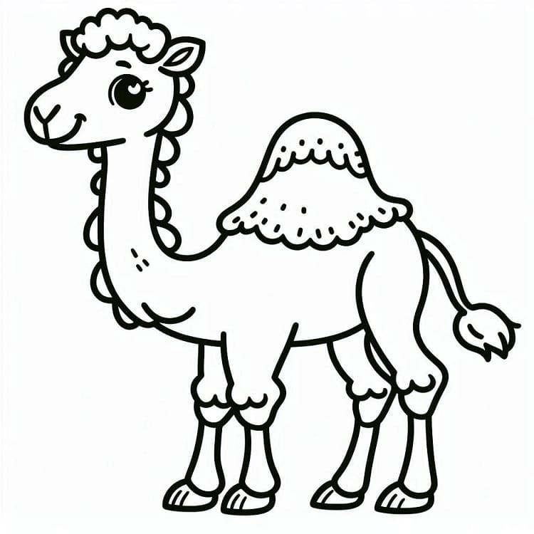 Velbloud Tisknutelný omalovánka