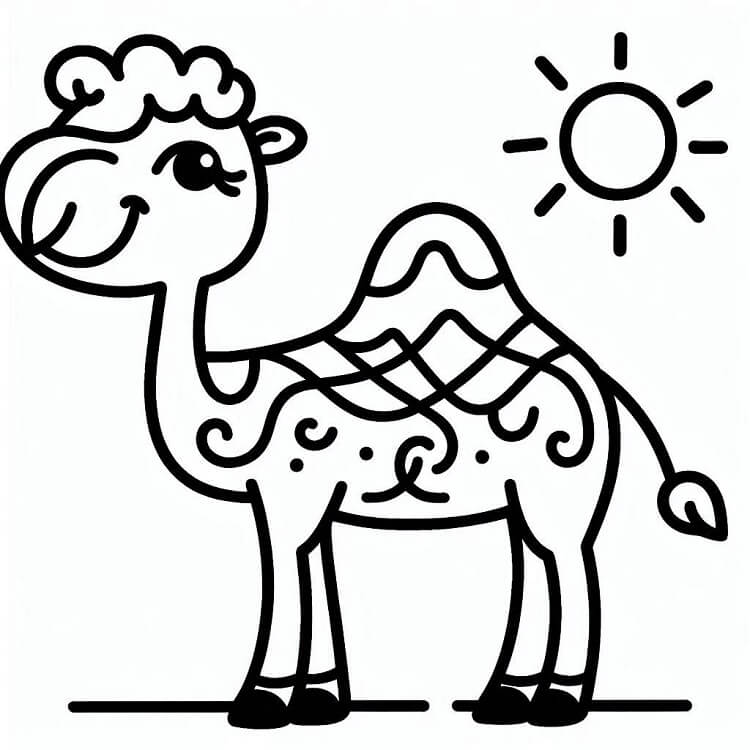 Velbloud Zdarma Obrázek omalovánka