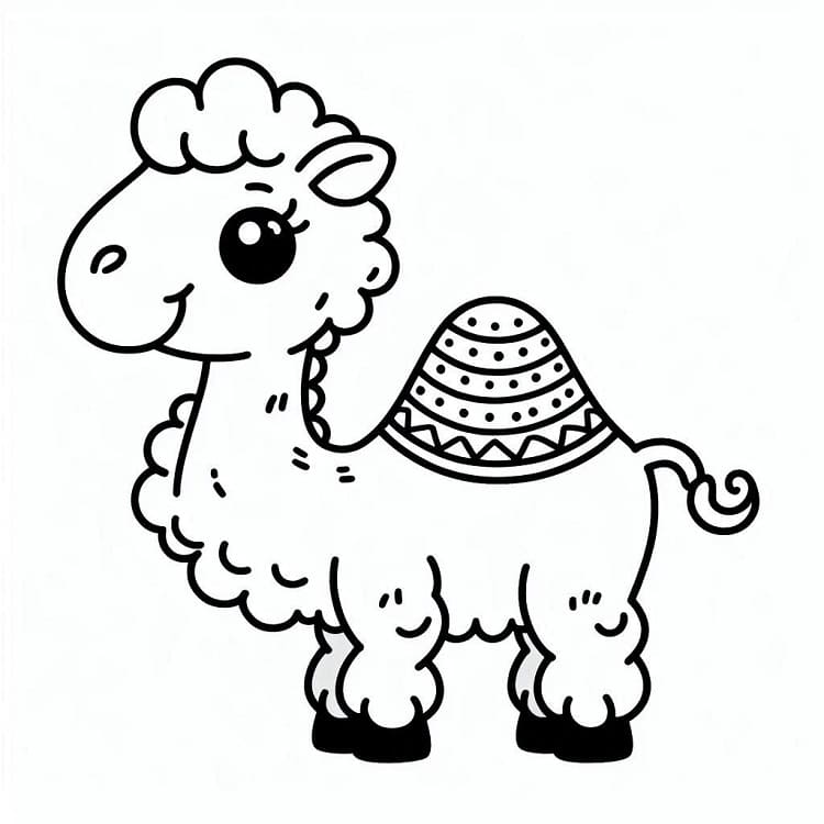 Velbloud Zdarma Tisknutelný omalovánka