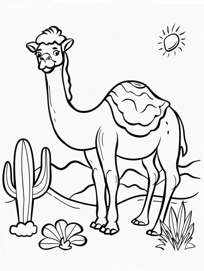 Velbloud pro 5leté Děti omalovánka