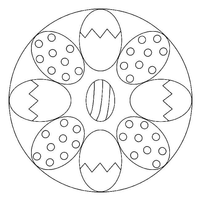 Velikonoční mandala pro děti 1 rok omalovánka