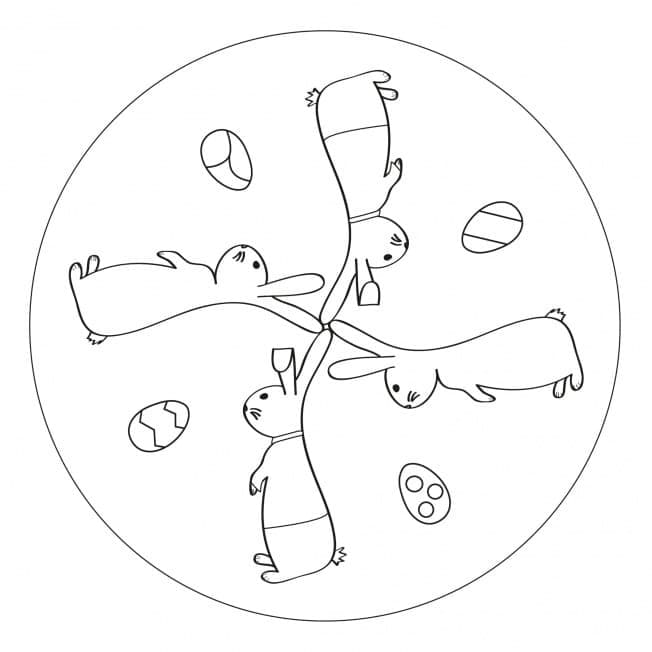 Velikonoční mandala pro děti 6 let omalovánka