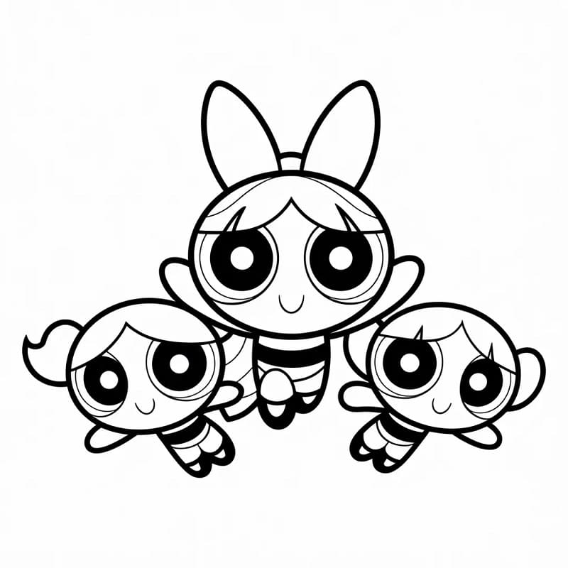 Velmi roztomilé Powerpuff Girls omalovánka