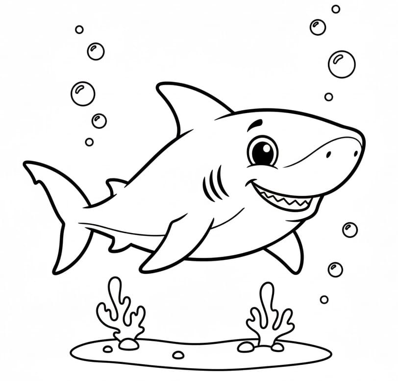 Vytisknout Žraloka omalovánka