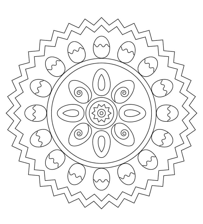 Vytisknout velikonoční mandalu omalovánka