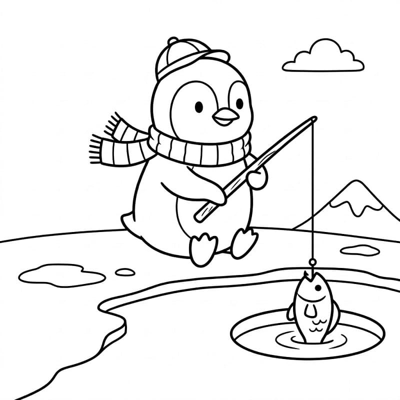 Základní Tučňák omalovánka