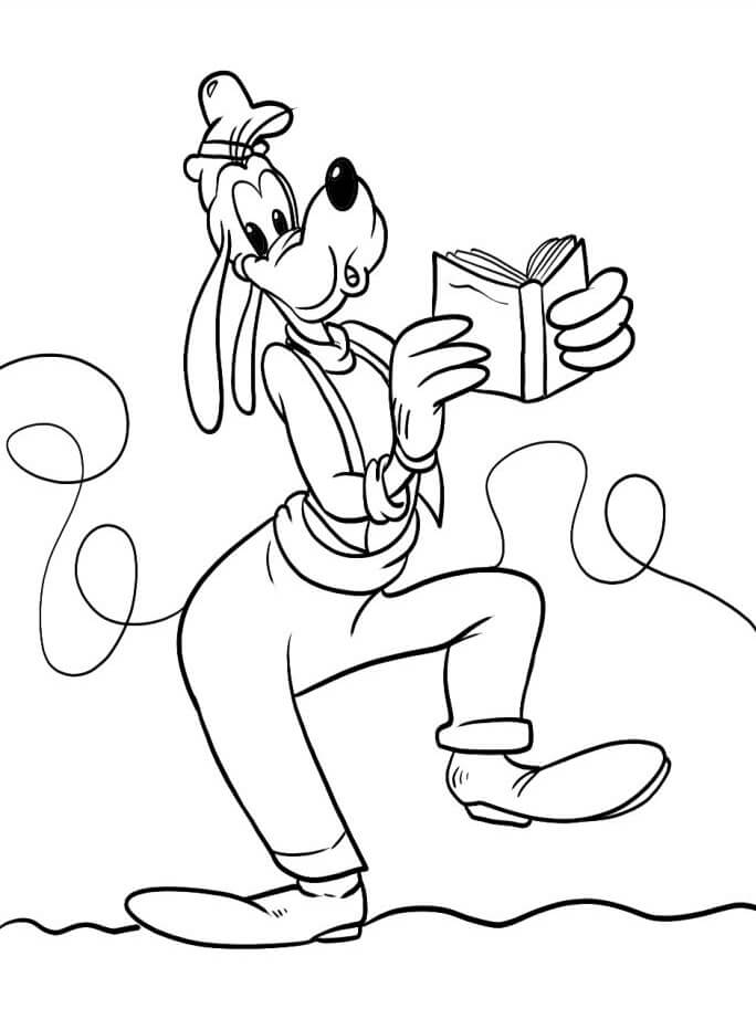 Zdarma Goofy k tisku omalovánka