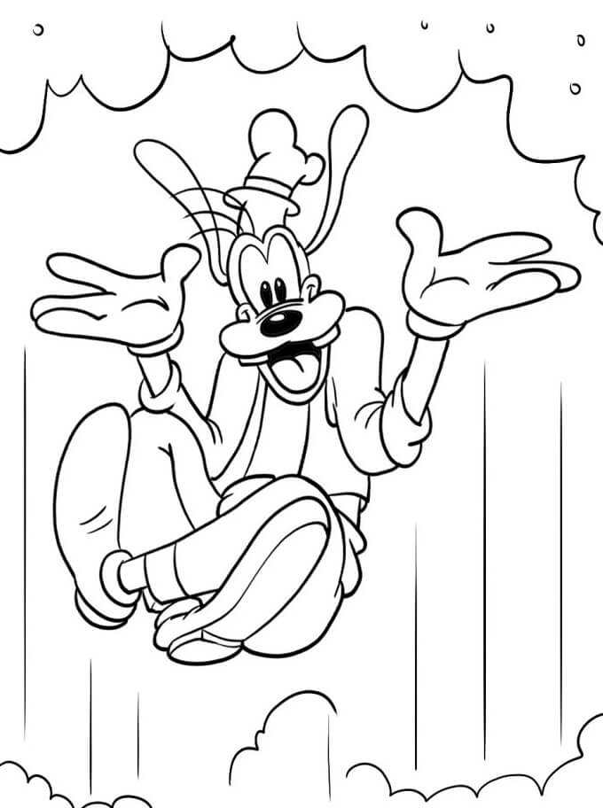 Zdarma Goofy pro děti omalovánka