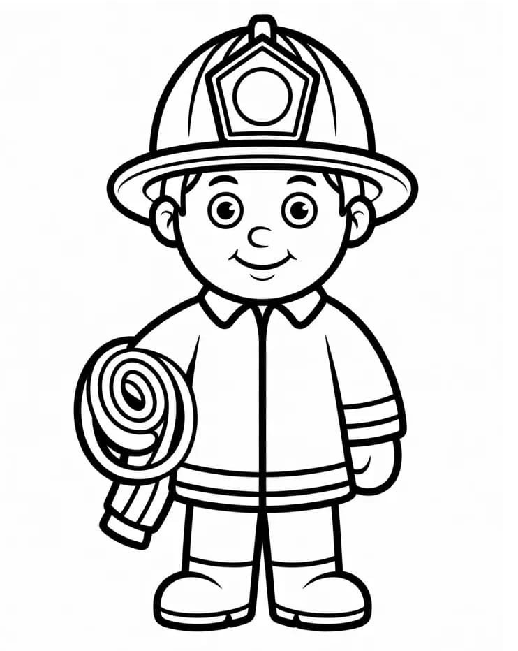 Zdarma Hasič k tisku omalovánka