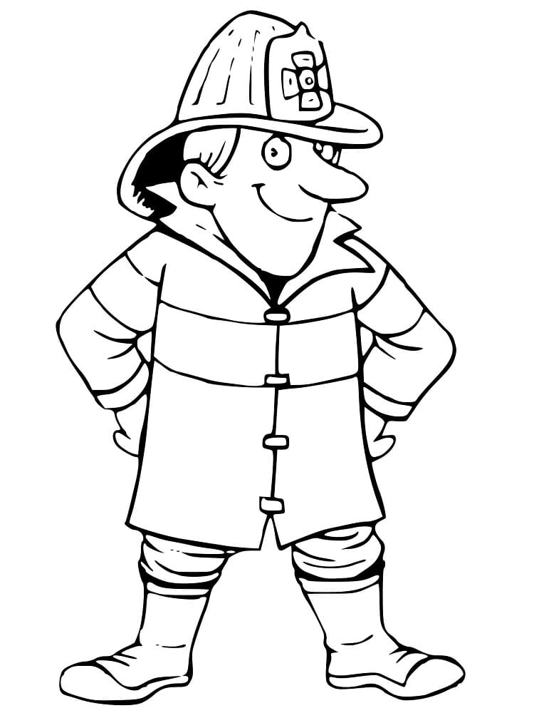 Zdarma Hasič pro děti omalovánka