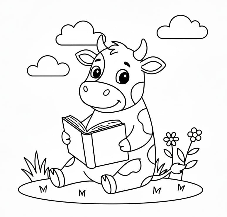 Zdarma Kráva tisknutelná omalovánka