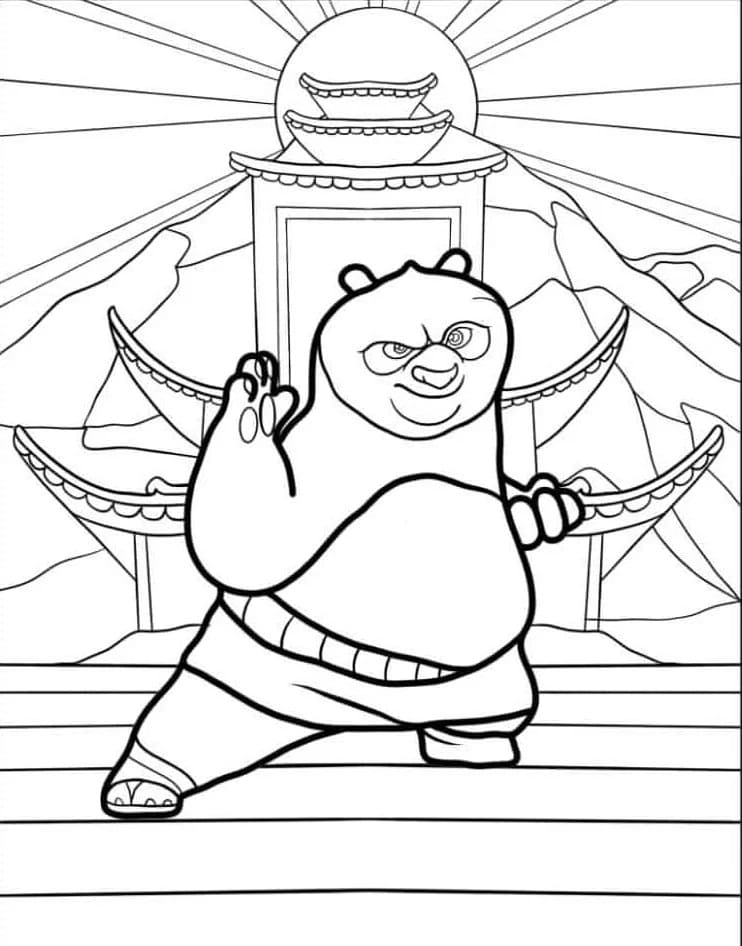 Zdarma Kung Fu Panda pro děti omalovánka