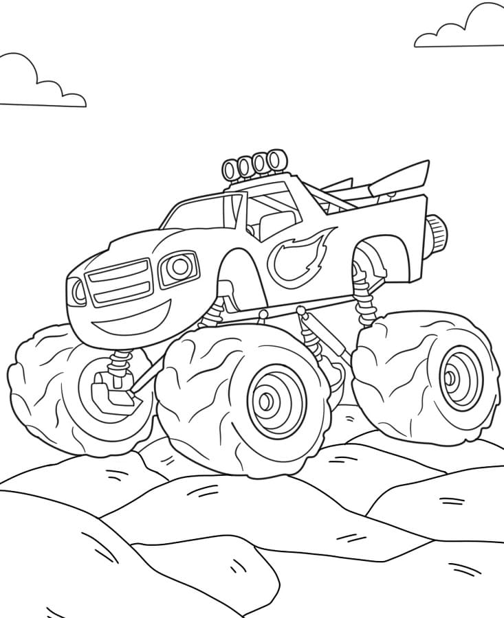 Zdarma Plamínek a čtyřkoláci omalovánka