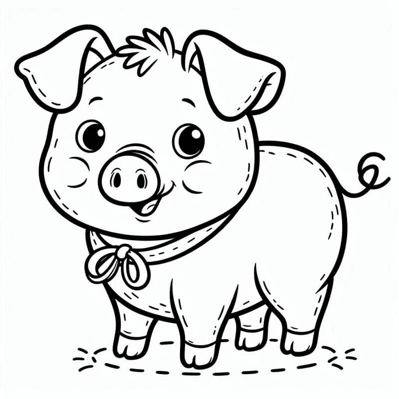 Zdarma Prasátko Obrázek omalovánka