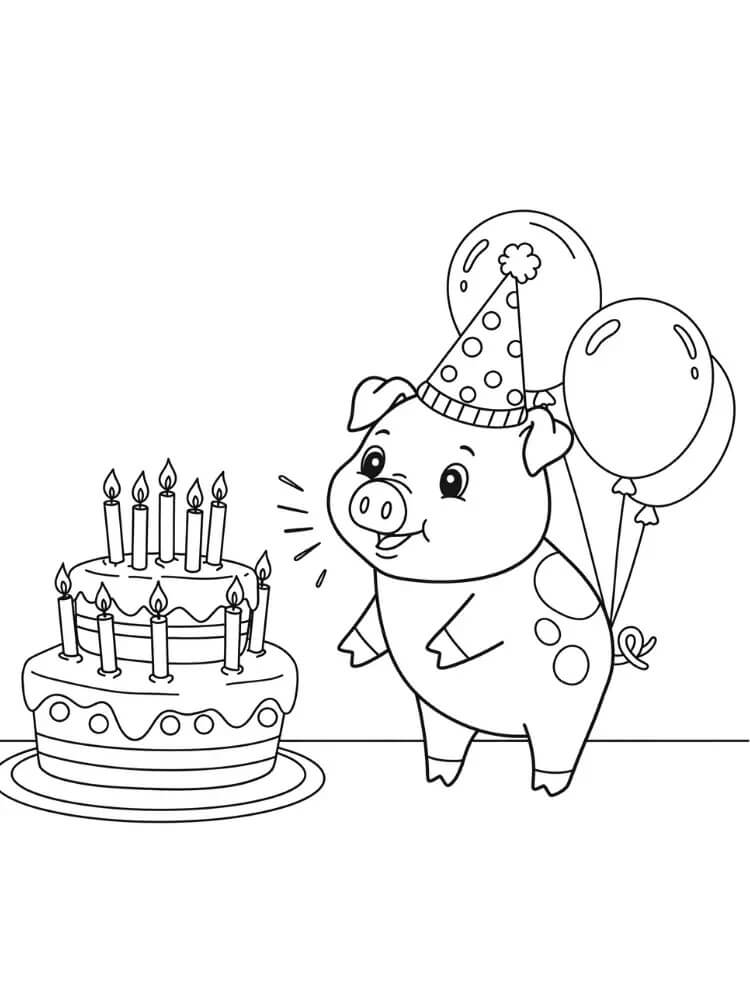 Zdarma Prasátko Tisknutelné omalovánka