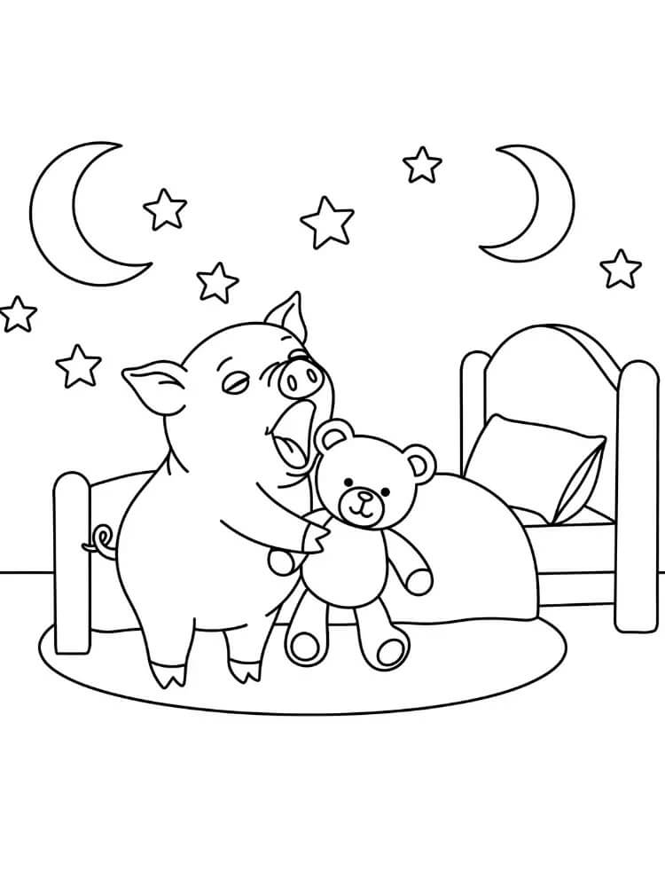 Zdarma Prasátko k Tisku omalovánka