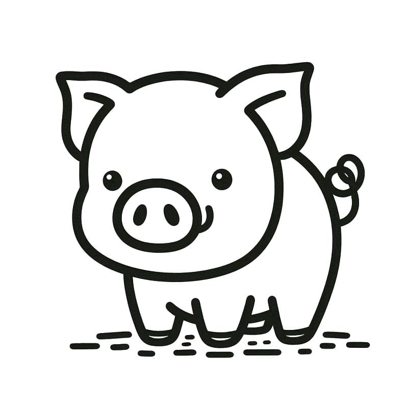 Zdarma Tisknutelné Prasátko omalovánka