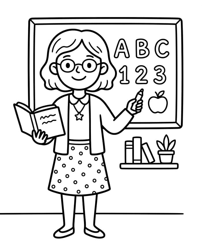 Zdarma Učitelka omalovánka