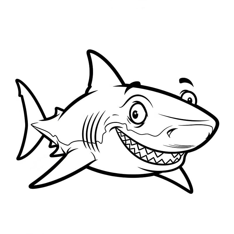 Zdarma Žralok k tisku omalovánka