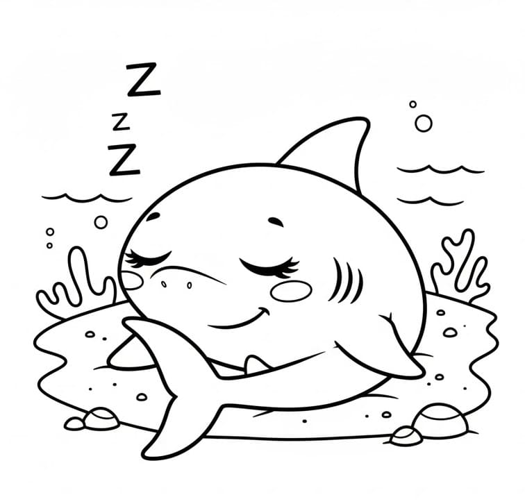 Zdarma Žralok pro děti omalovánka