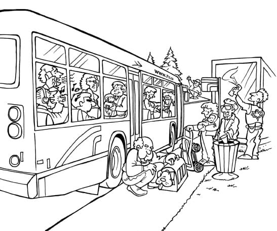 Zdarma autobus pro děti omalovánka