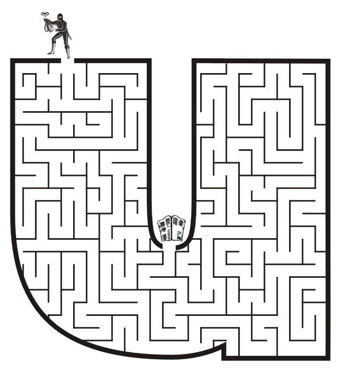 Zdarma bludiště tisknutelné omalovánka