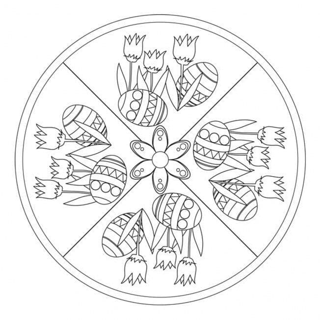Zdarma obrázek velikonoční mandaly omalovánka