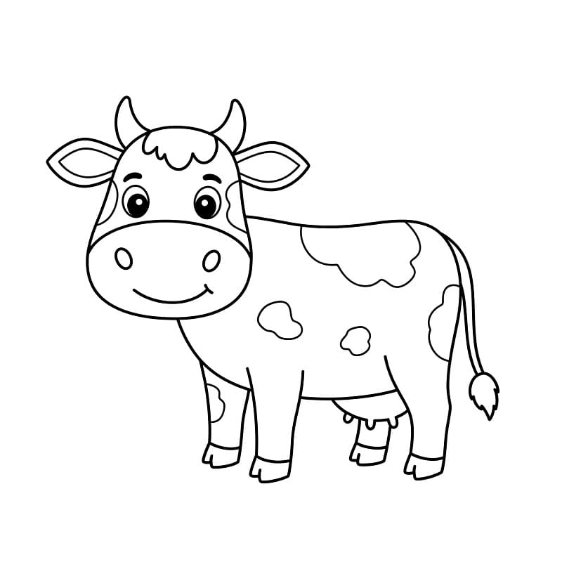 Zdarma tisknutelná Kráva omalovánka