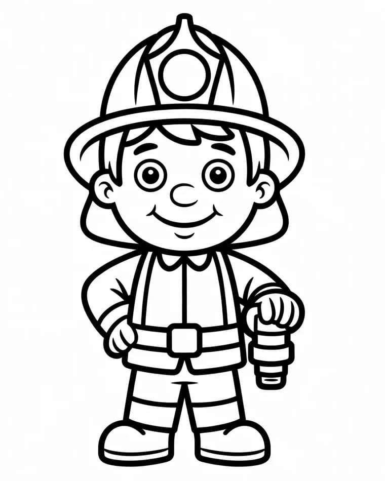 Zdarma tisknutelný Hasič omalovánka