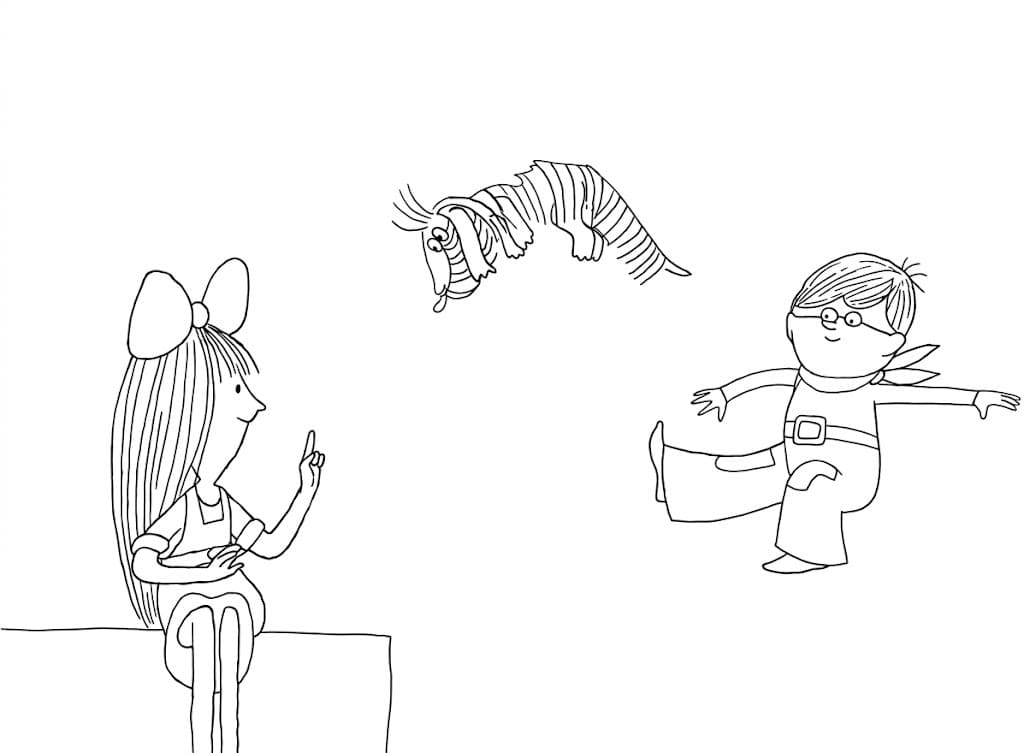 Zdarma tisknutelný Mácha a Šebestová omalovánka