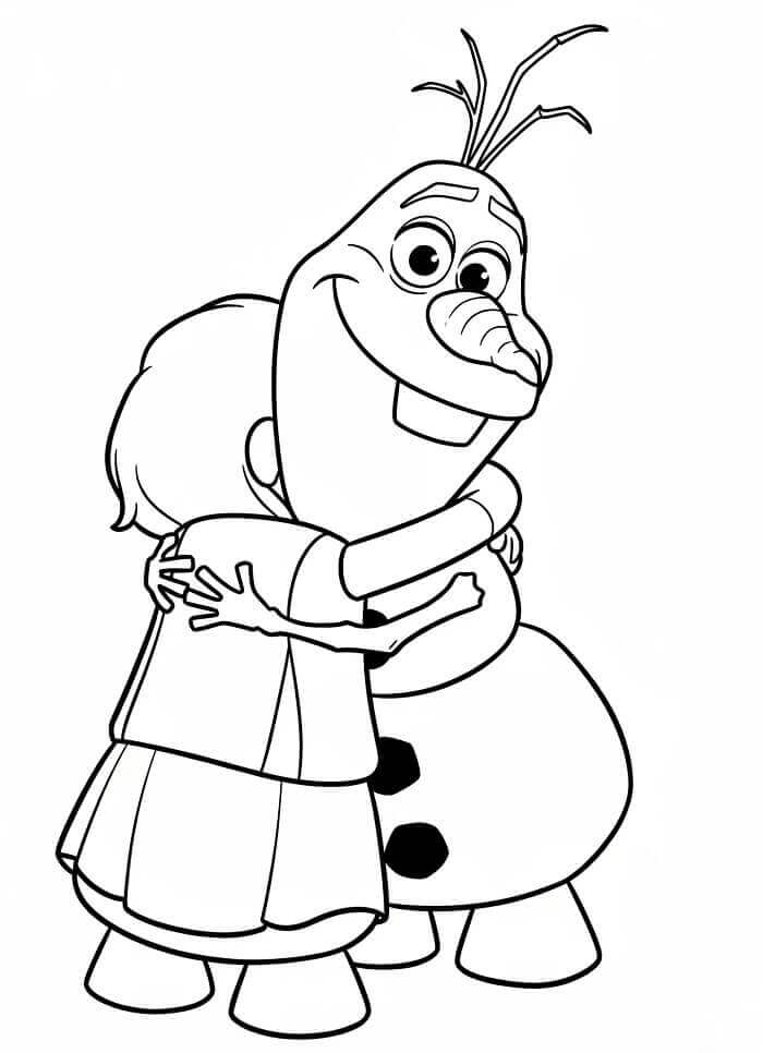 Zdarma tisknutelný Olaf omalovánka