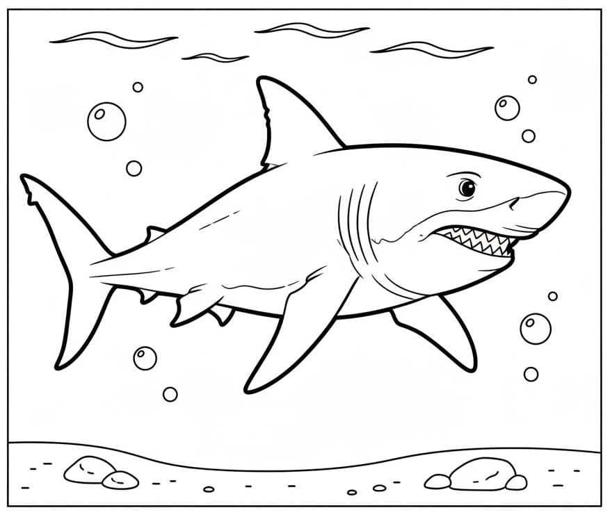 Žralok 2 omalovánka