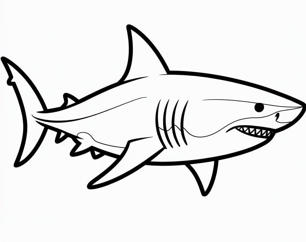 Žralok Jednoduchý omalovánka
