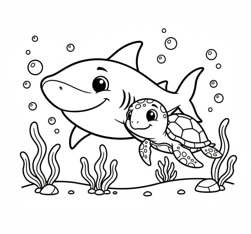 Žralok Skvělý omalovánka