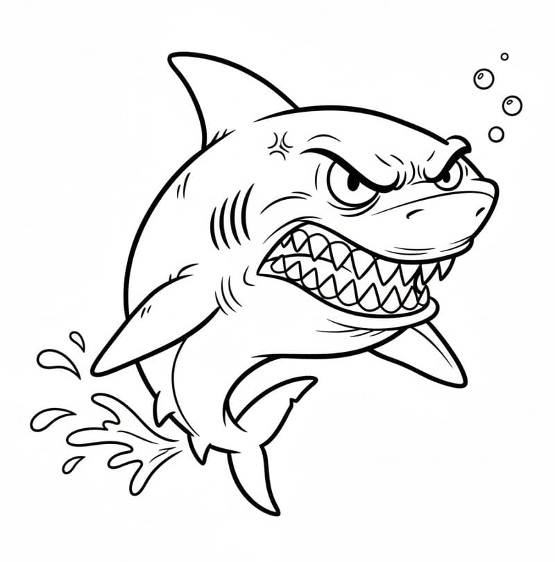 Žralok Snadný omalovánka