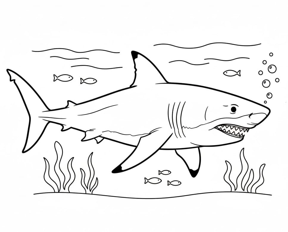 Žralok Vtipný omalovánka