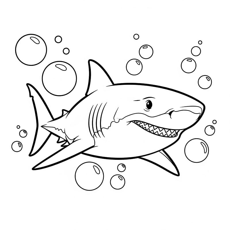 Žralok pro děti 4 roky omalovánka