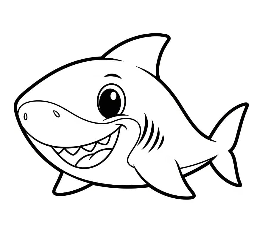 Žralok pro děti 6 let omalovánka