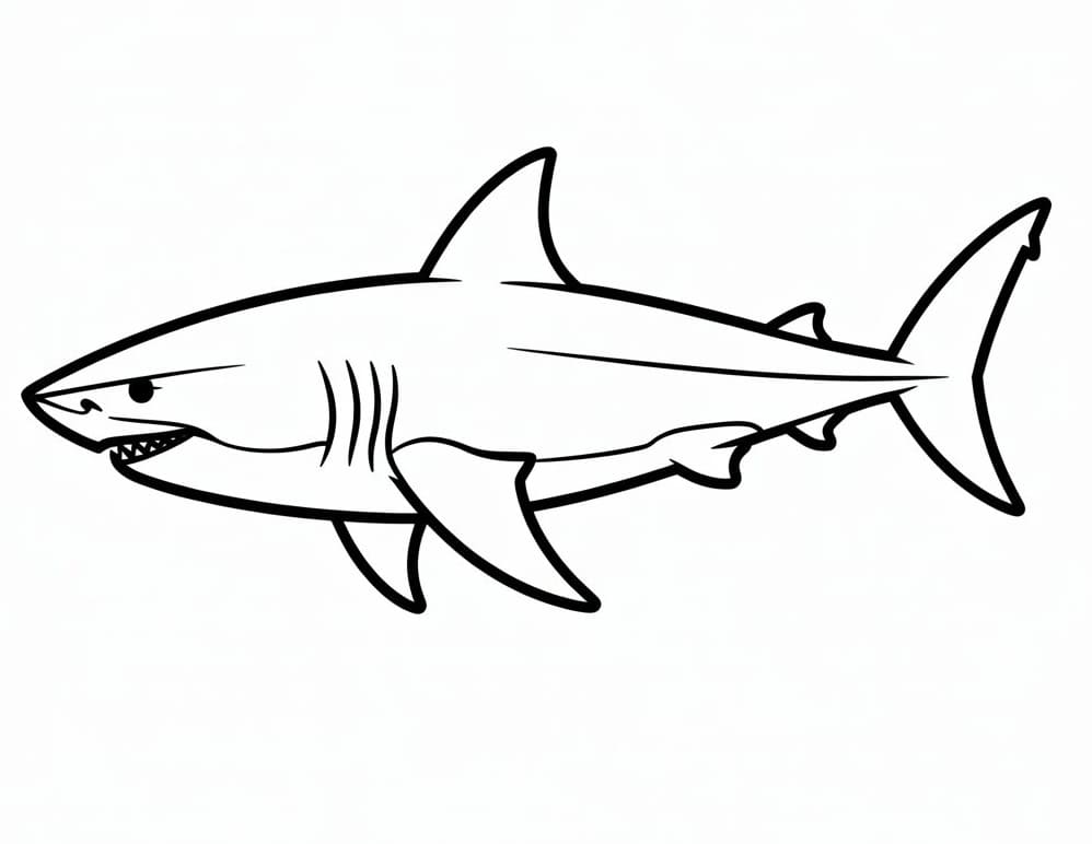 Žralok v moři omalovánka