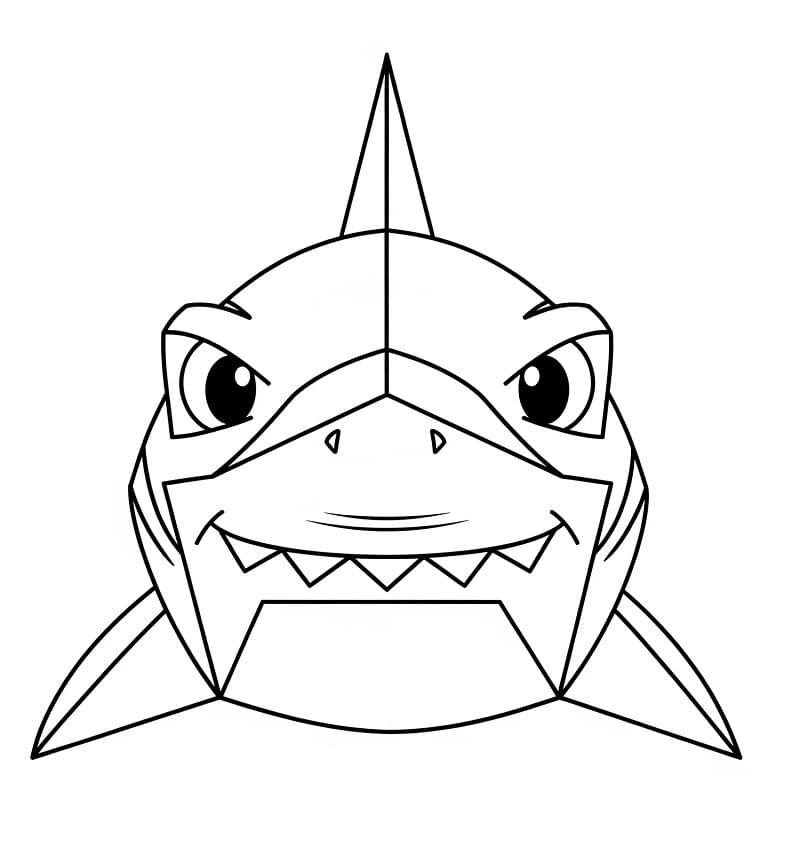 Žralok zdarma tisknutelný omalovánka