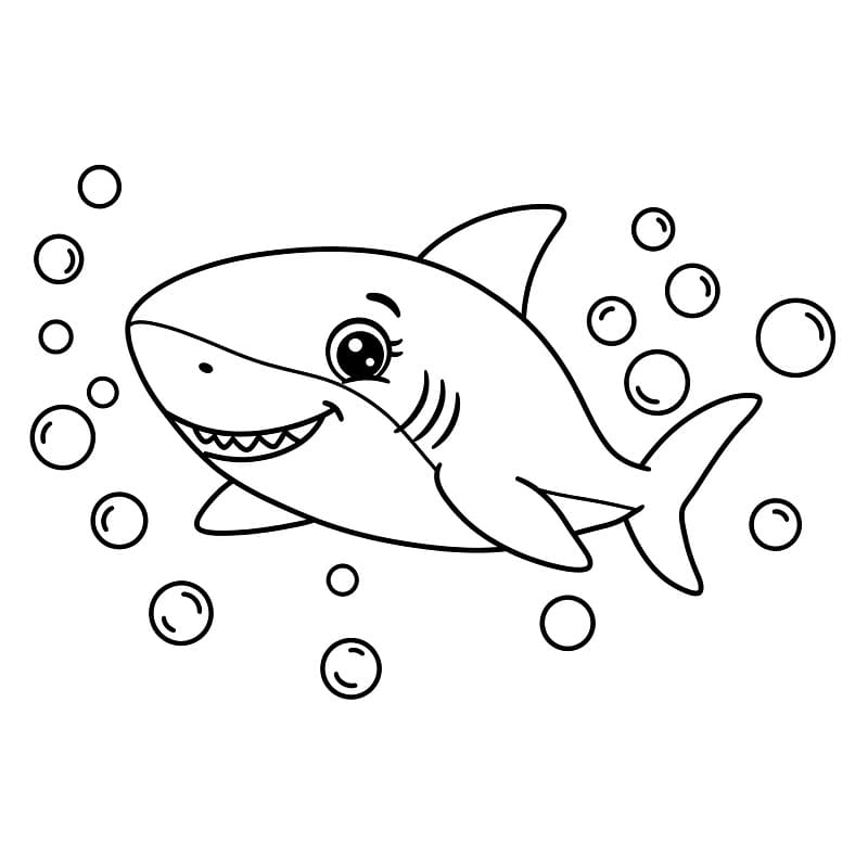 Žralok zdarma omalovánka