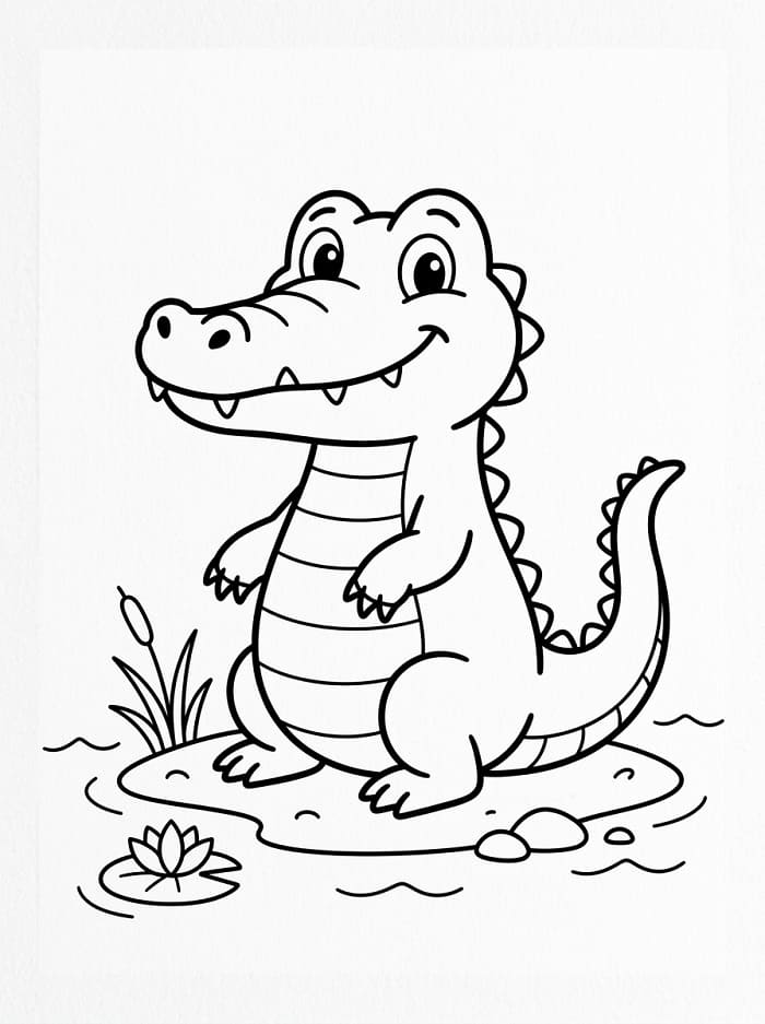 Aligátor bezplatně omalovánka