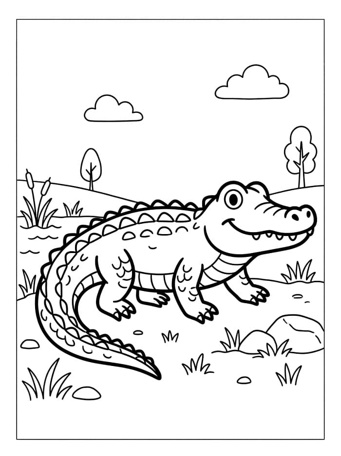 Aligátor k vytištění omalovánka