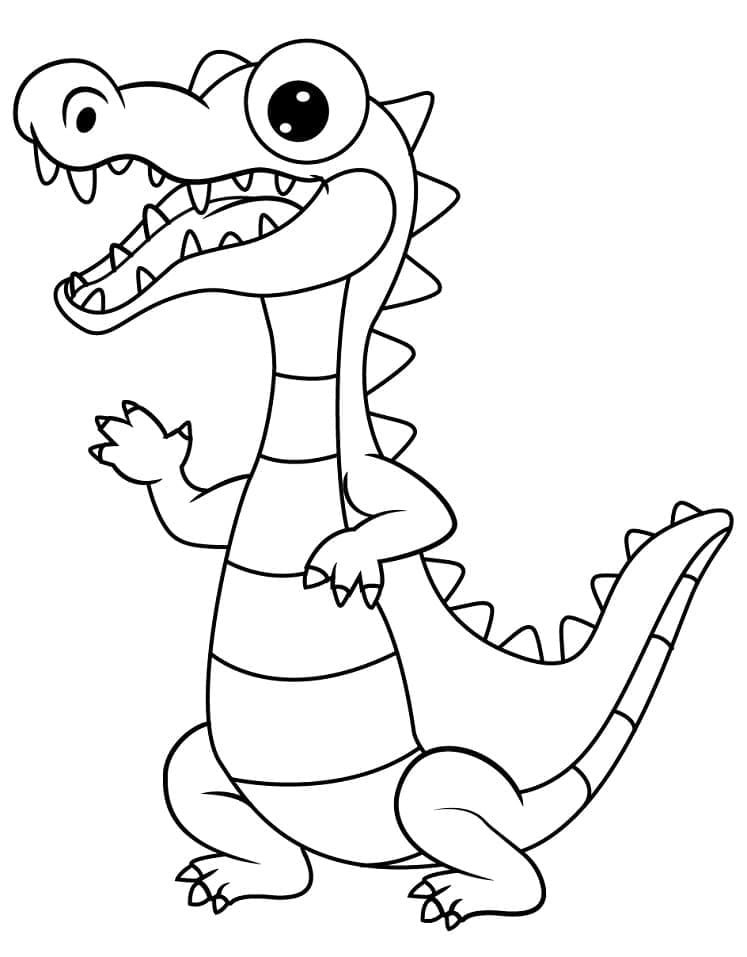 Aligátor pro děti od 6 let omalovánka