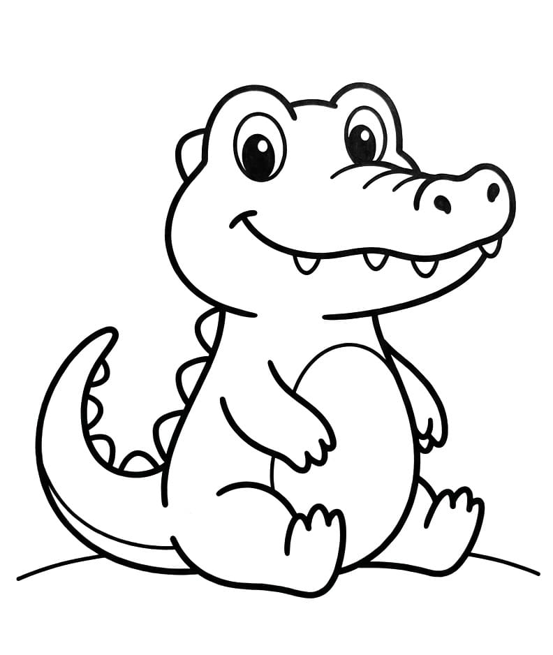 Aligátor zdarma k vytištění omalovánka