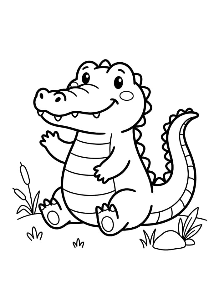 Aligátor zdarma omalovánka